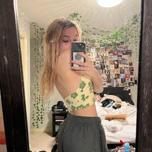 Garage Hawaiian Flower Halter Top